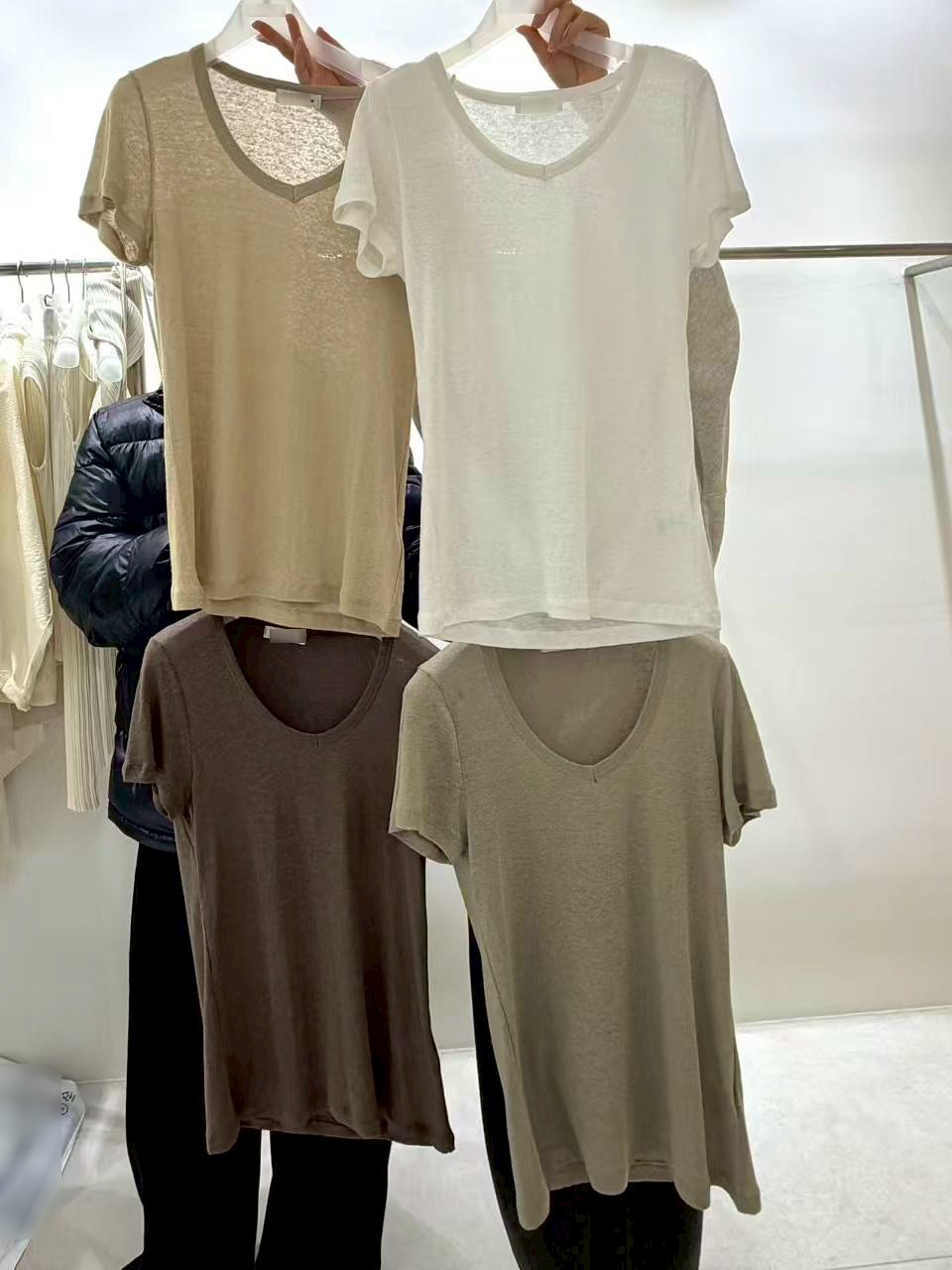 B11.質感家莫蘭迪V領TEE