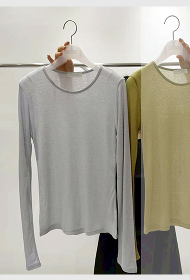 B09.質感家莫蘭迪圓領薄長袖