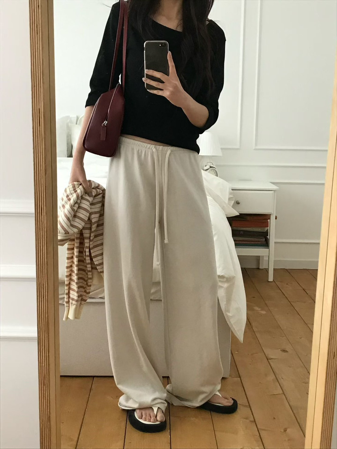 B57.小V家彈性五分袖上衣