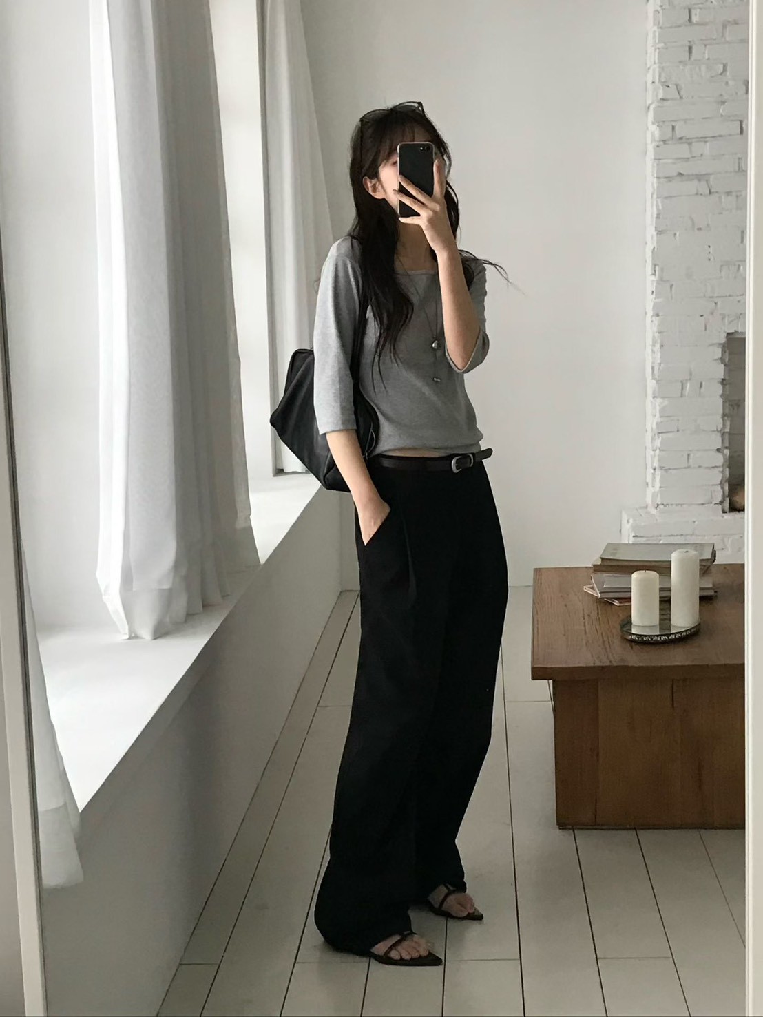 B57.小V家彈性五分袖上衣