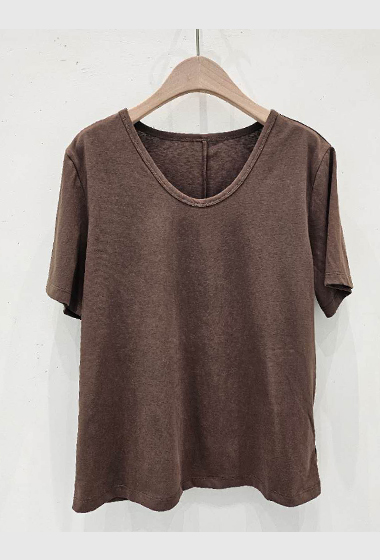 B120.星星家實穿U領素TEE