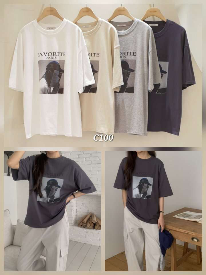 B72.小臉歐膩巴黎女孩寬鬆TEE