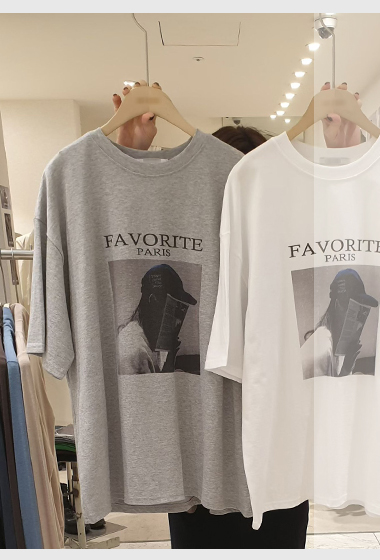 B72.小臉歐膩巴黎女孩寬鬆TEE