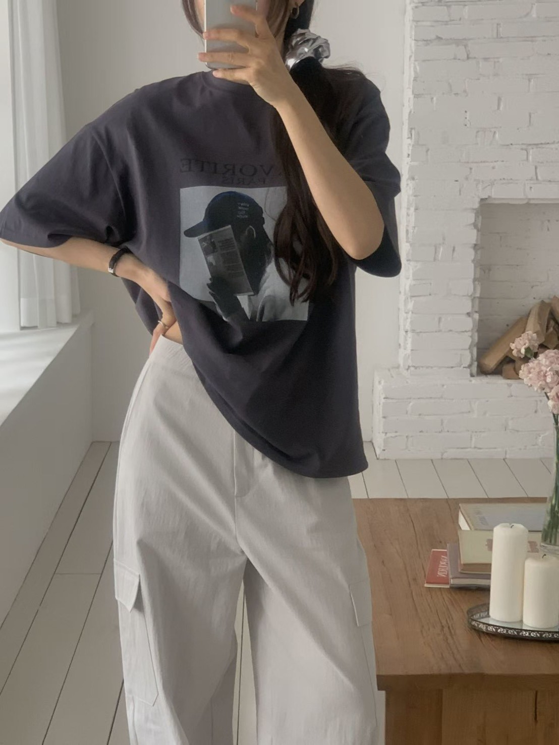 B72.小臉歐膩巴黎女孩寬鬆TEE