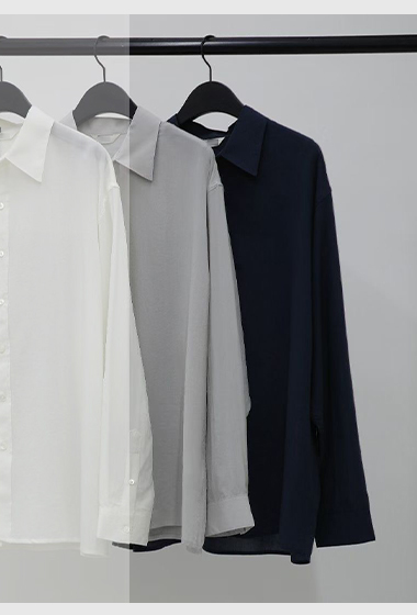 B98.纖瘦家灰階輕柔襯衫