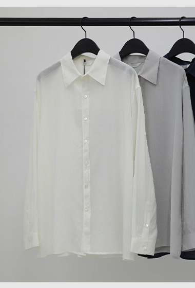 B98.纖瘦家灰階輕柔襯衫