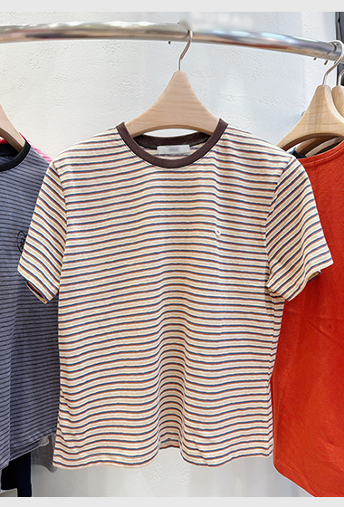 B51.色彩條紋顯瘦TEE