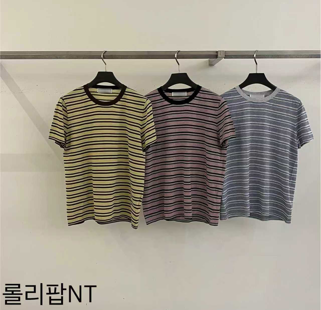 B75.復古漸變休閒條紋TEE