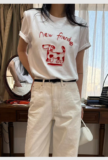 A10.俏麗新朋友狗狗TEE