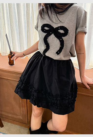 A12.立體波浪蝴蝶結TEE