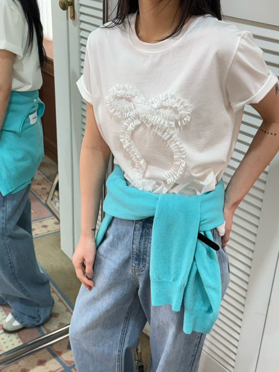 A12.立體波浪蝴蝶結TEE