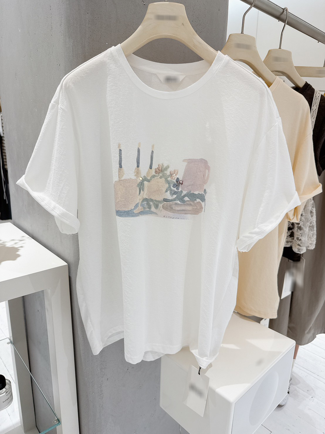 A29.粉彩花卉立體珠珠TEE