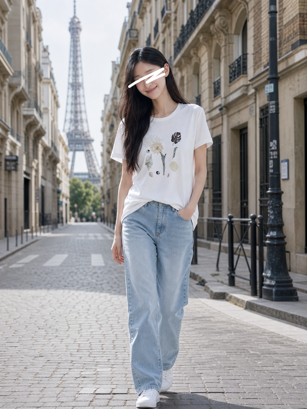 B65.柔美花朵圖畫TEE
