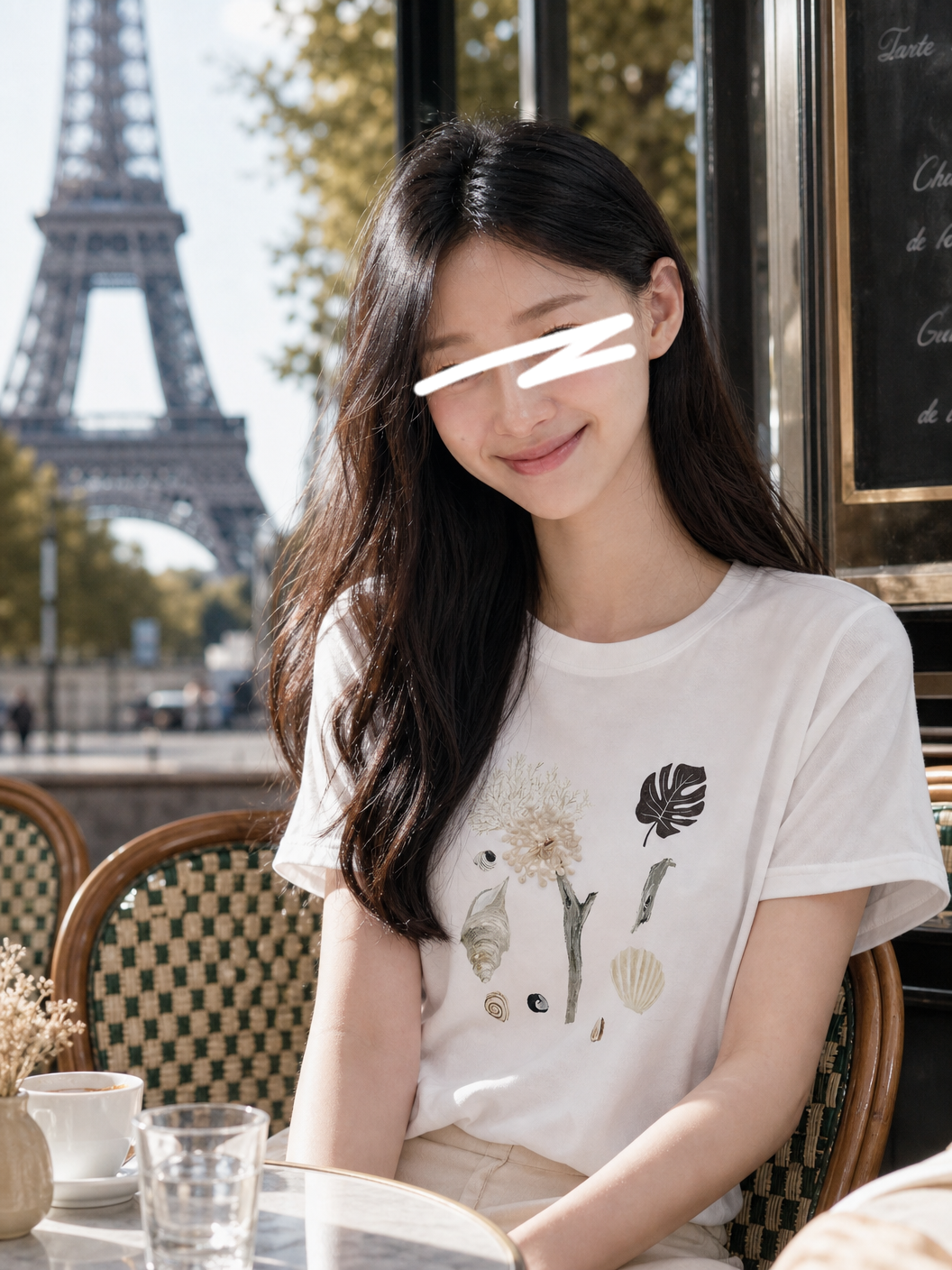 B65.柔美花朵圖畫TEE