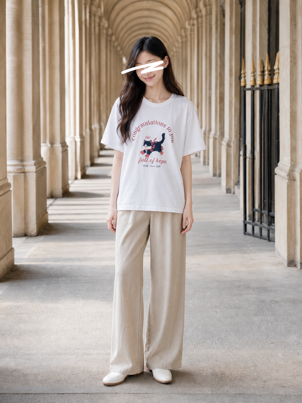 B74.俏皮跳躍小黑貓TEE