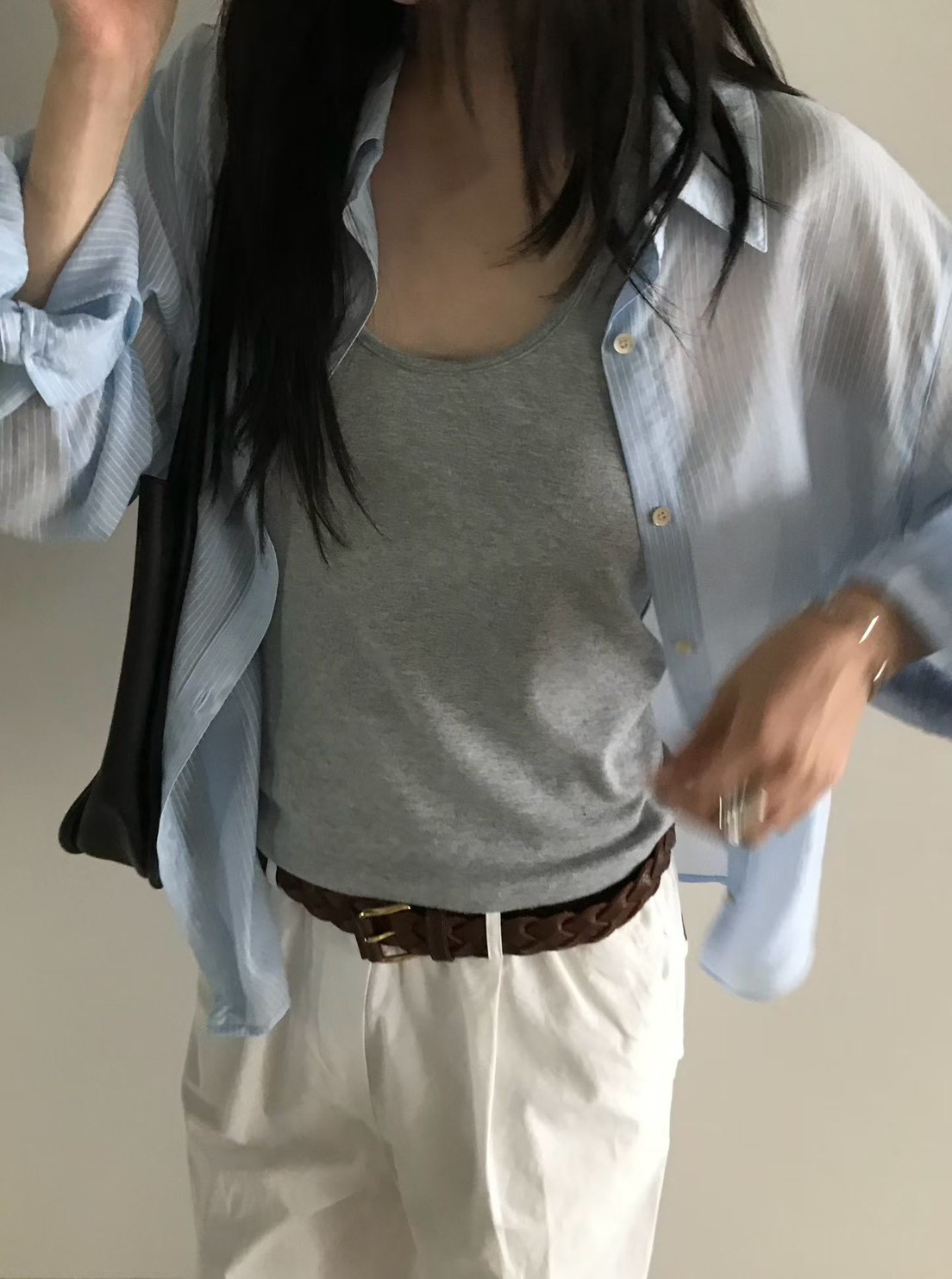B106.小V家清爽直條紋襯衫