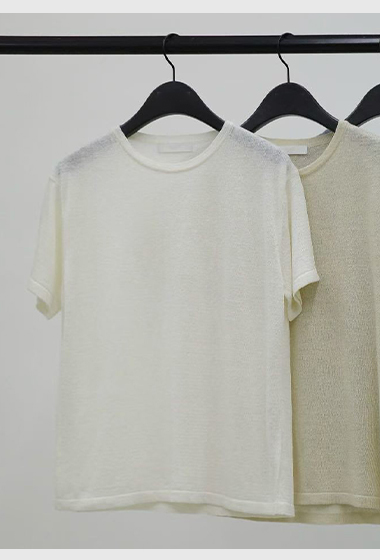 B98.纖瘦家柔色短袖針織衫