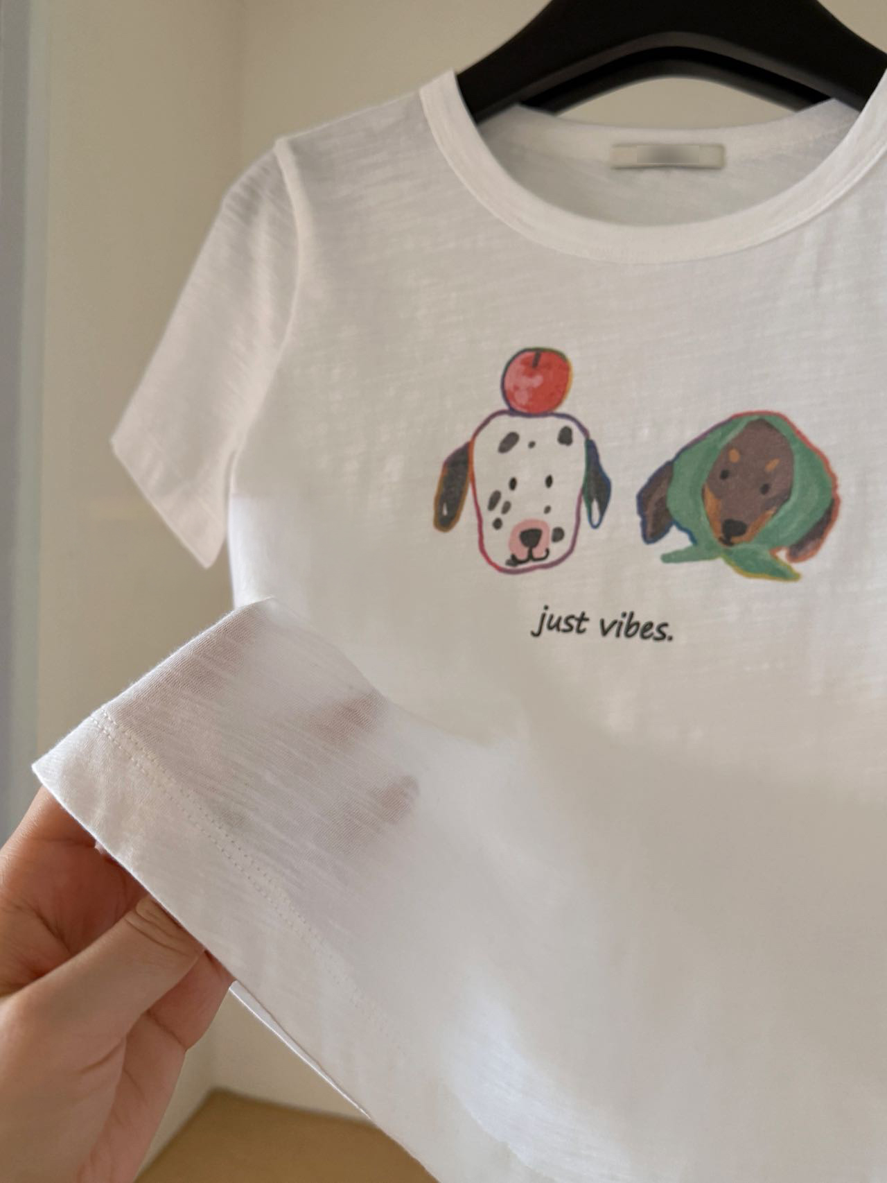 A13.可愛短版頭巾蘋狗tee