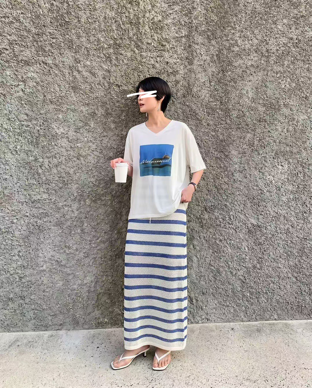 渡假明信片印花TEE