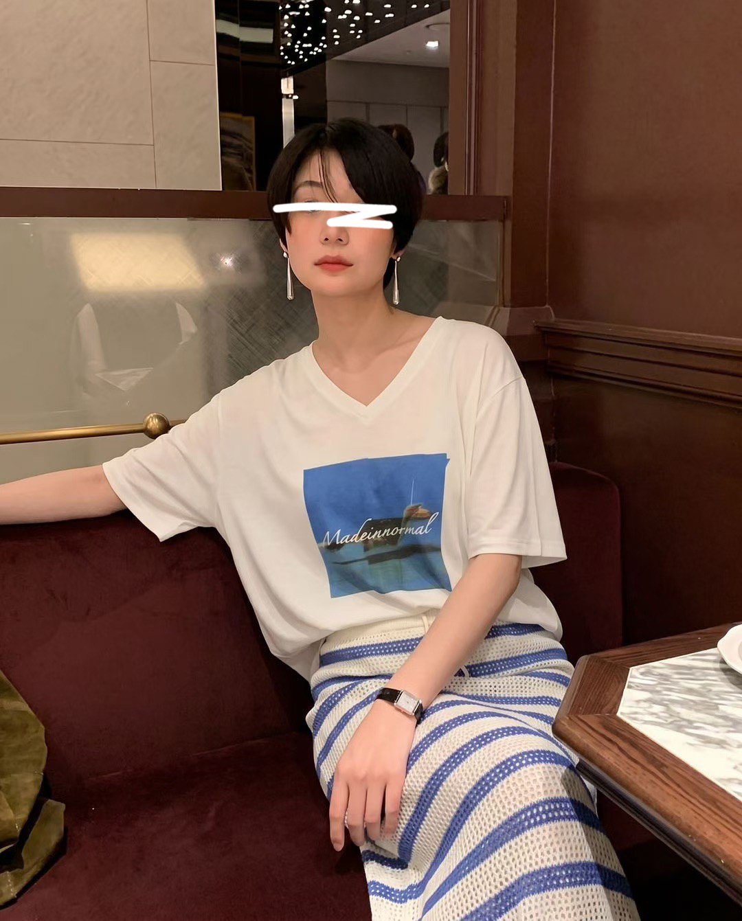 渡假明信片印花TEE