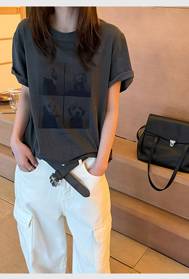 A12.可愛四格寫真狗狗TEE