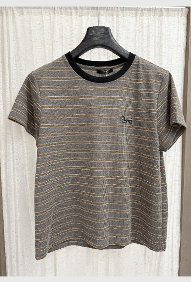 B78.復古小臘腸條紋TEE