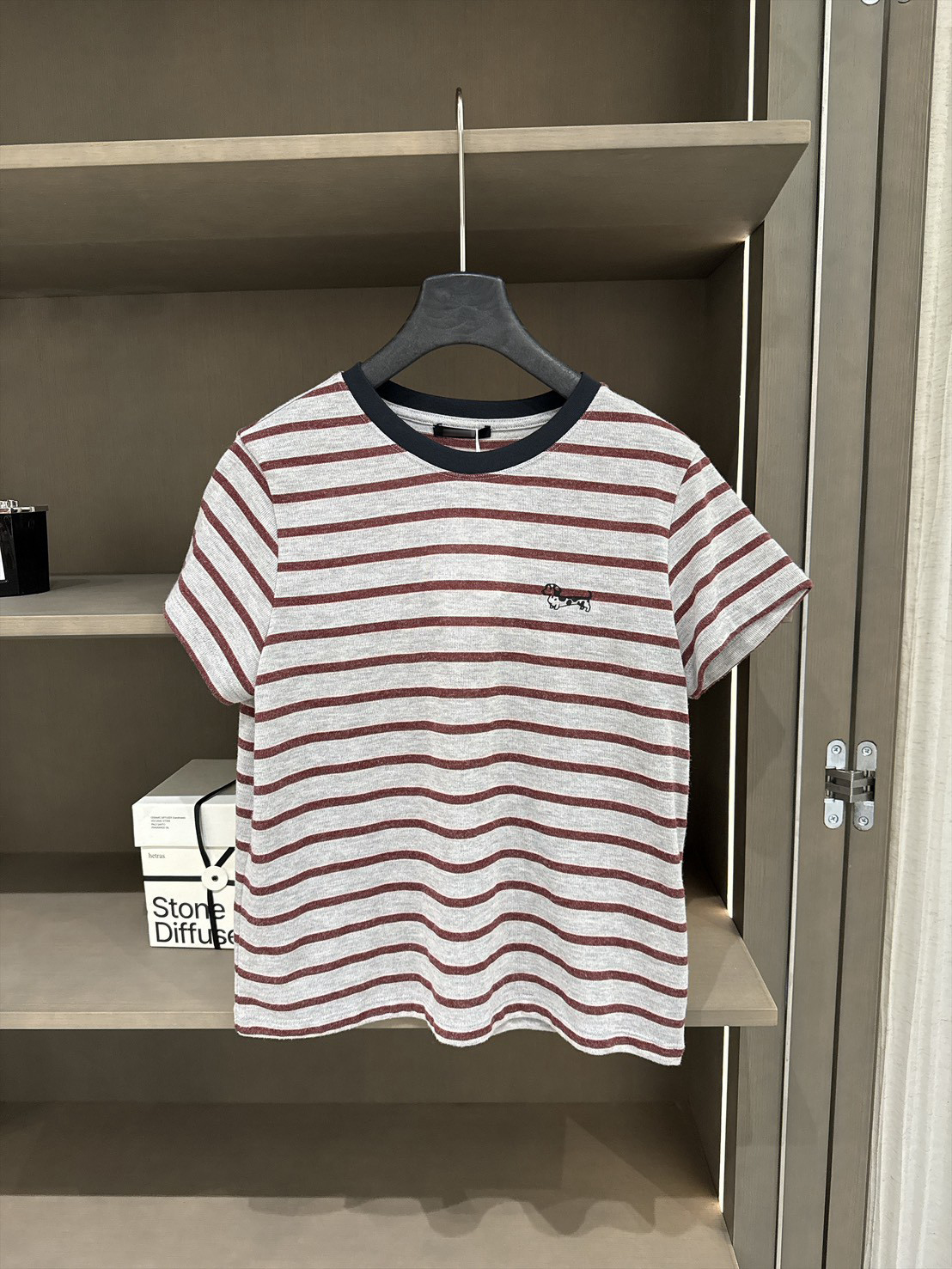 B78.復古小臘腸條紋TEE