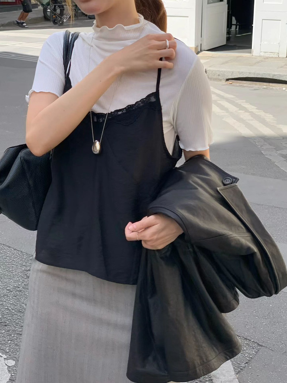 B70.大V家女孩木耳捲邊短袖上衣