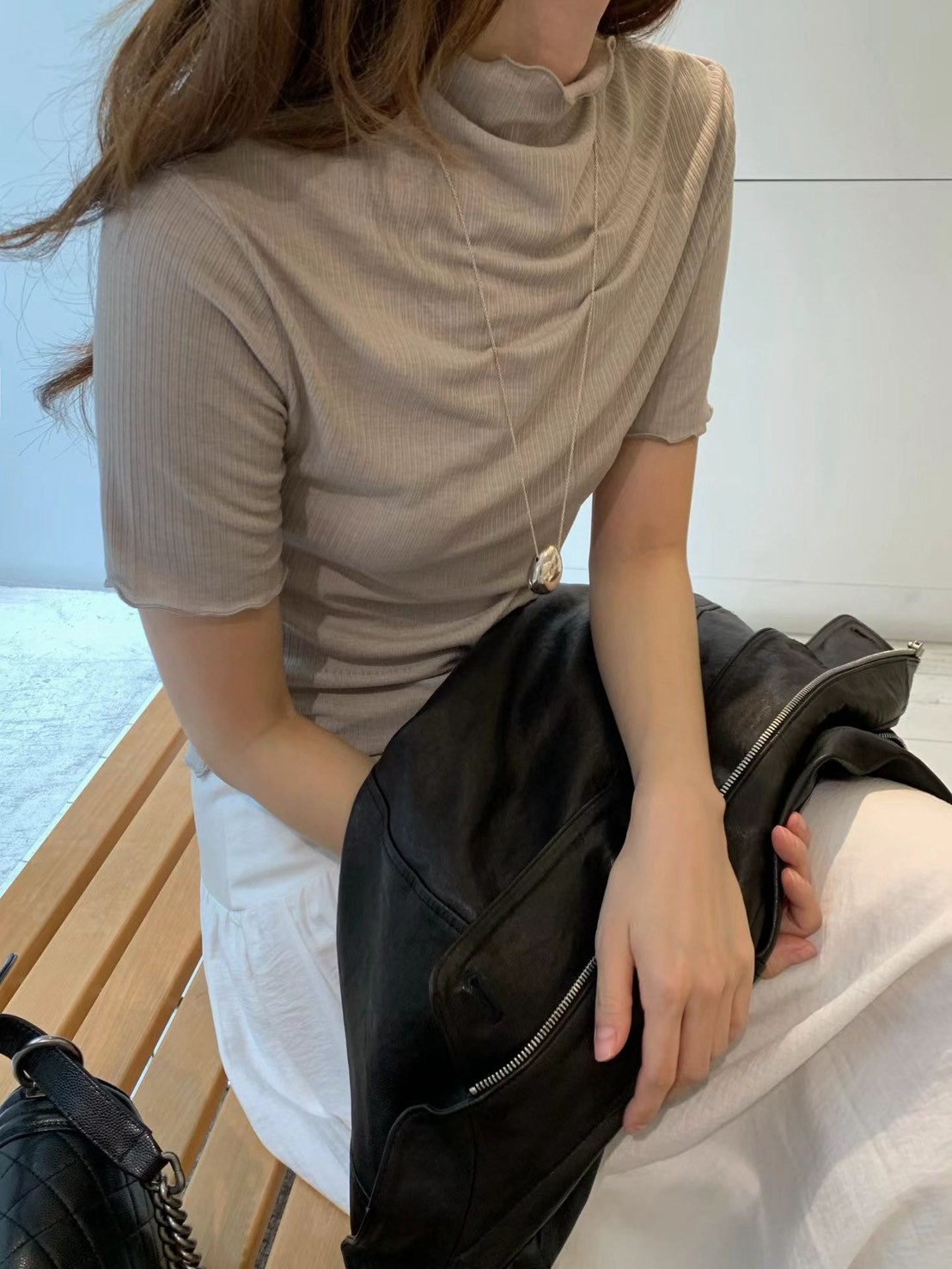 B70.大V家女孩木耳捲邊短袖上衣