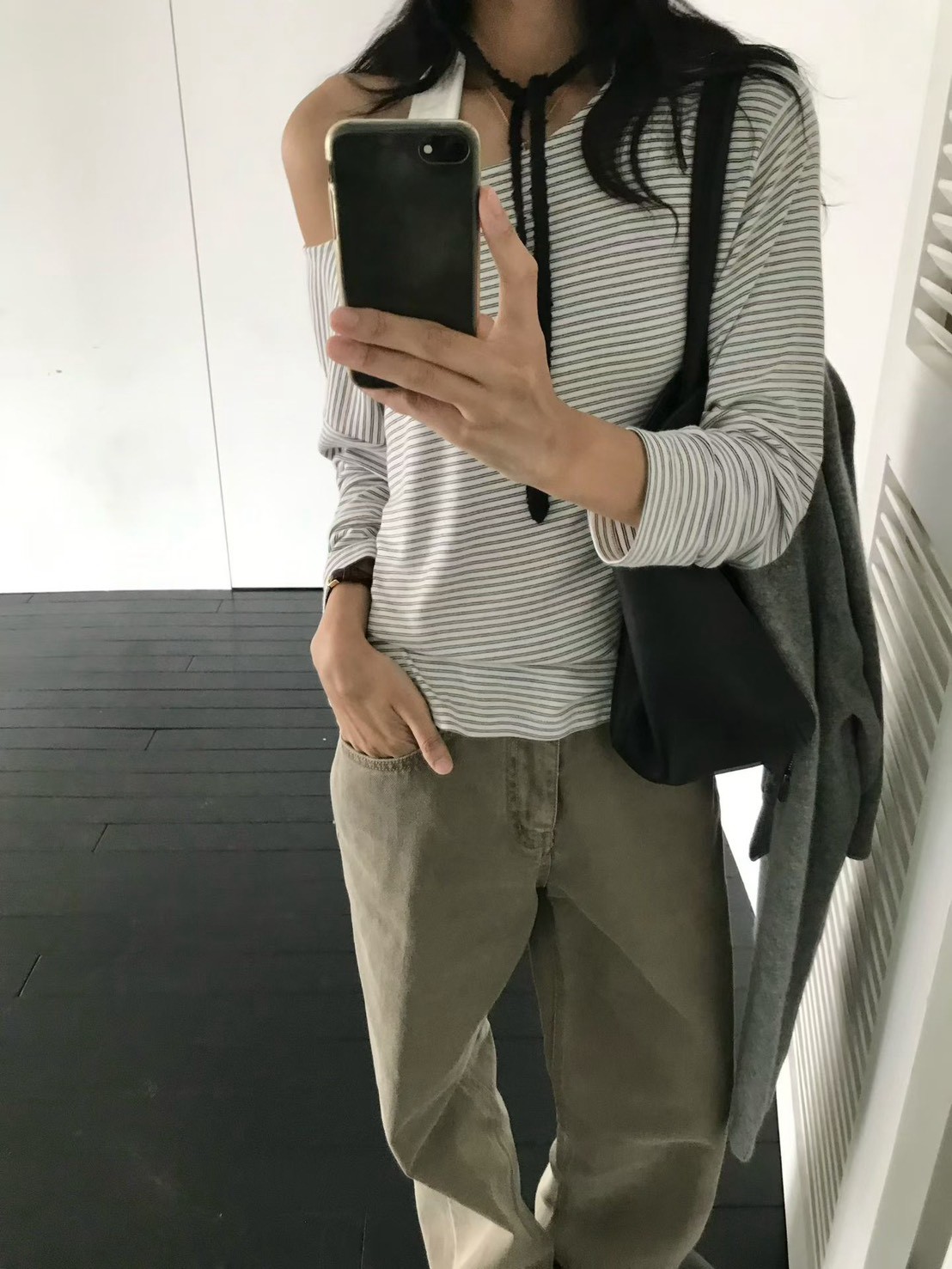 B89.小V家微醺細條紋長袖