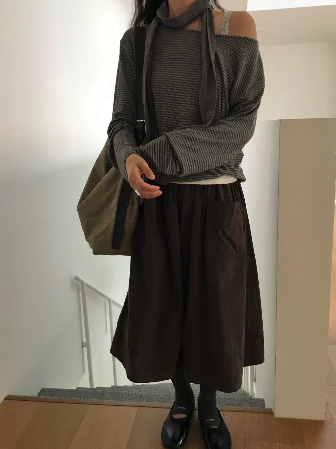 B89.小V家微醺細條紋長袖