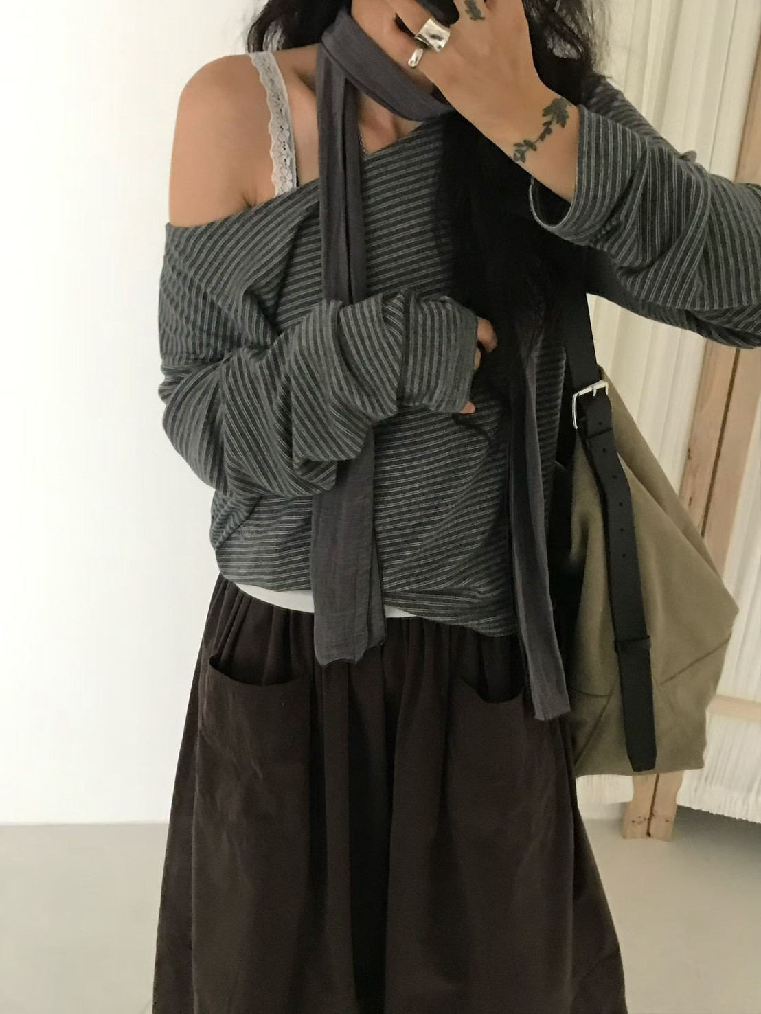 B89.小V家微醺細條紋長袖