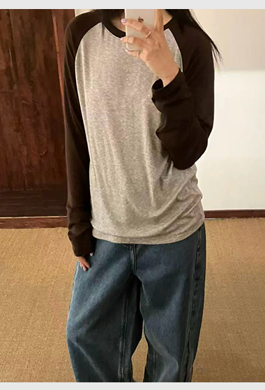 B53.秋日撞色棒球TEE