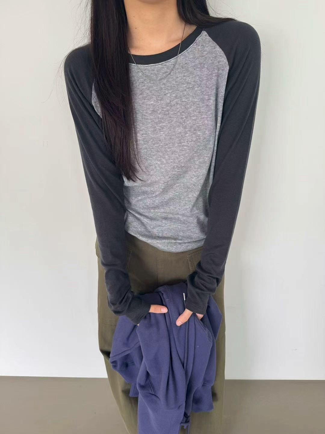 B53.秋日撞色棒球TEE