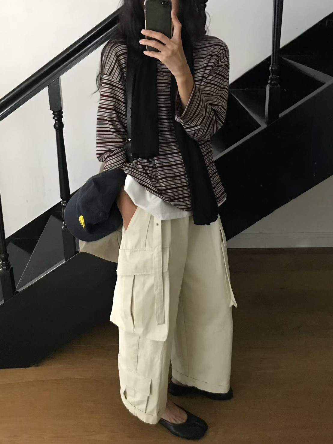 A01.小V家復古時光條紋TEE