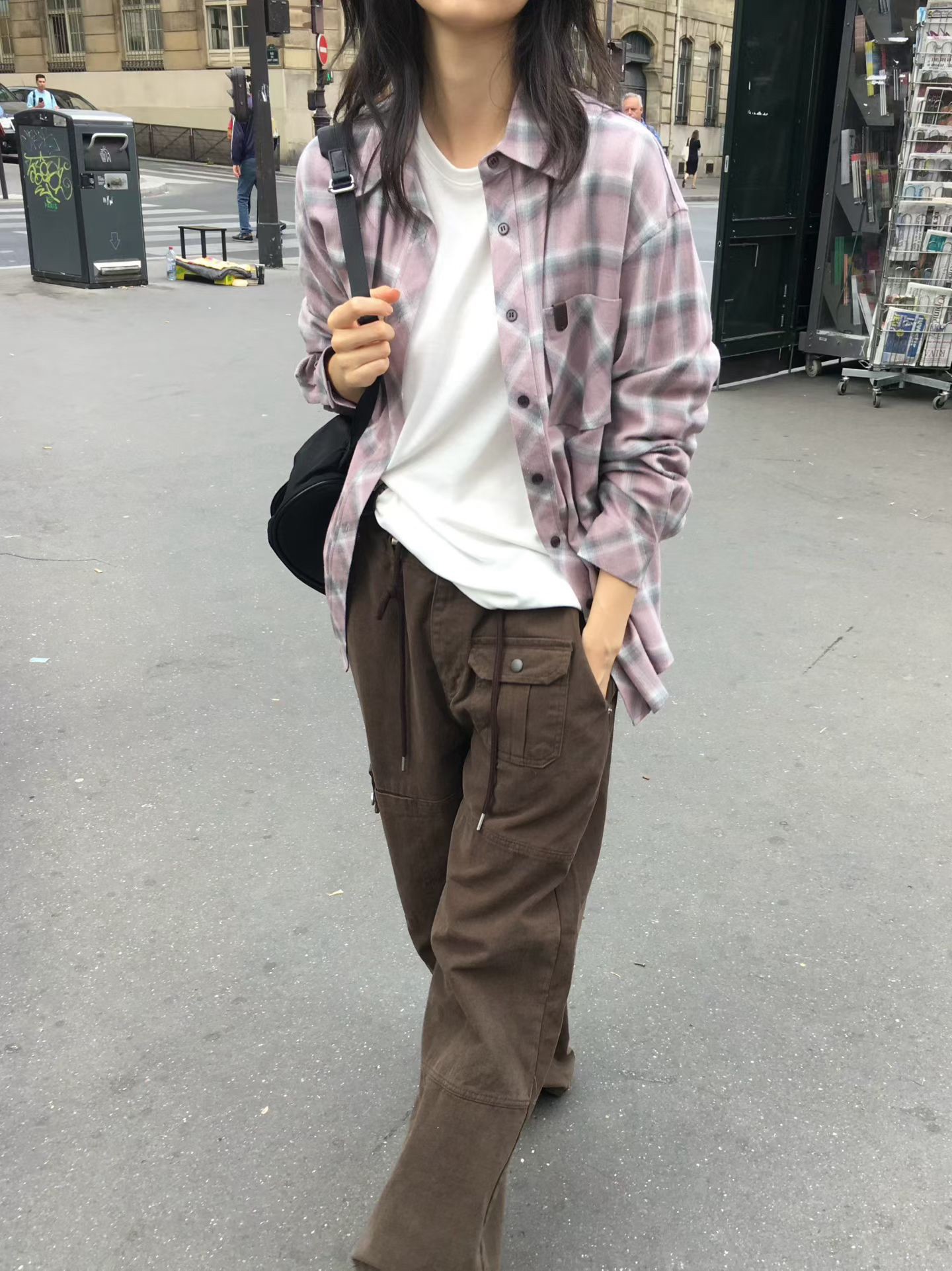 A13.櫥窗家溫柔絨面格紋襯衫