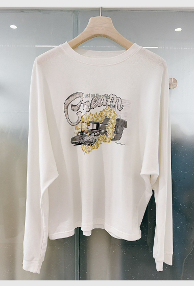 B01.復古汽車磨毛字TEE
