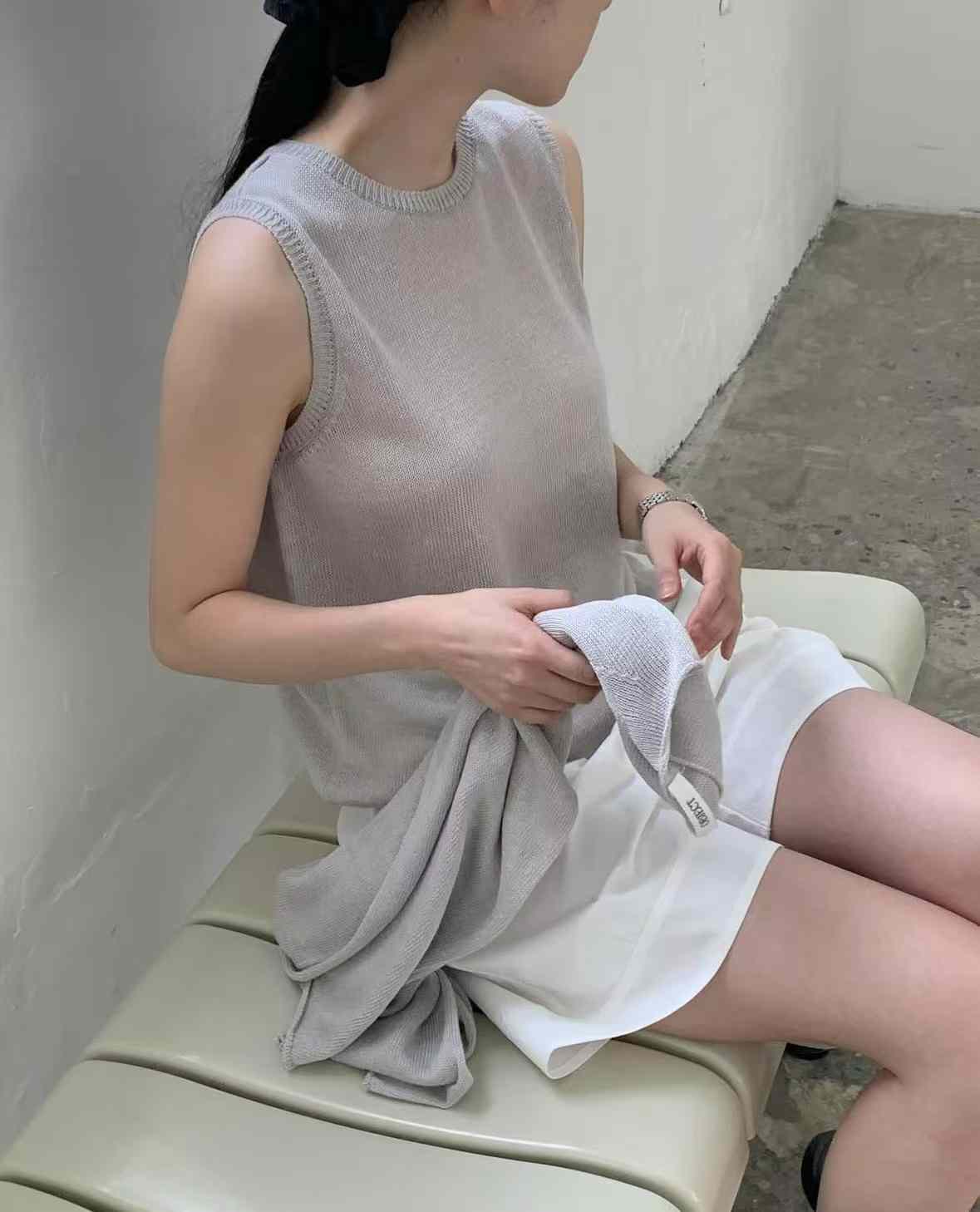 B95.氣質亞麻混紡針織背心