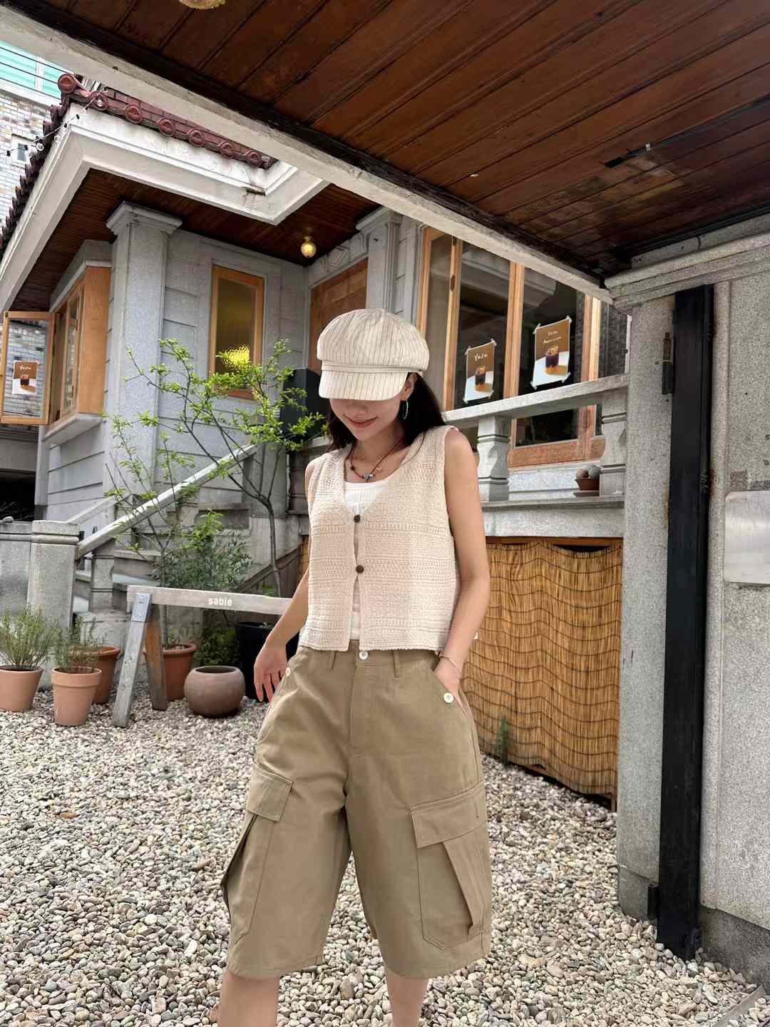 A98.日系雙釦針織背心