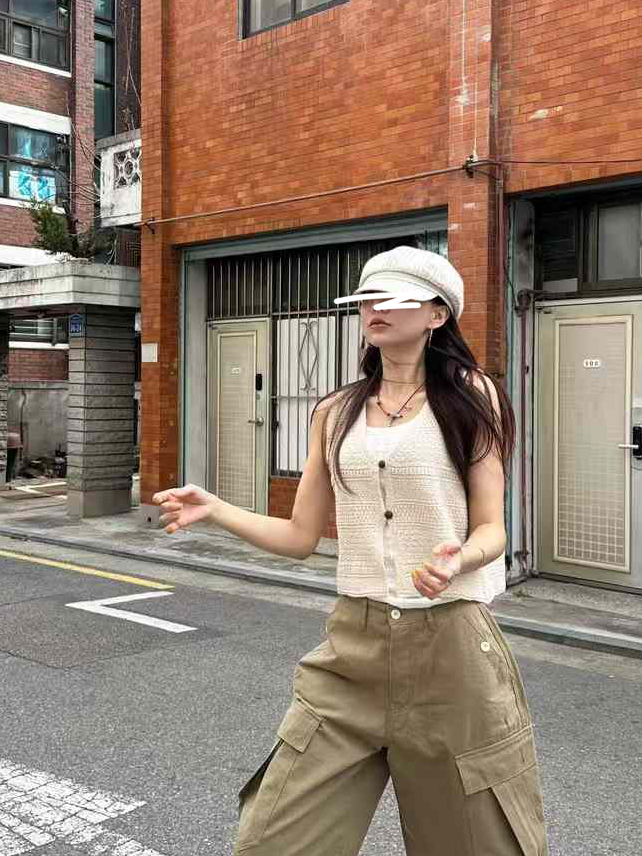 A98.日系雙釦針織背心