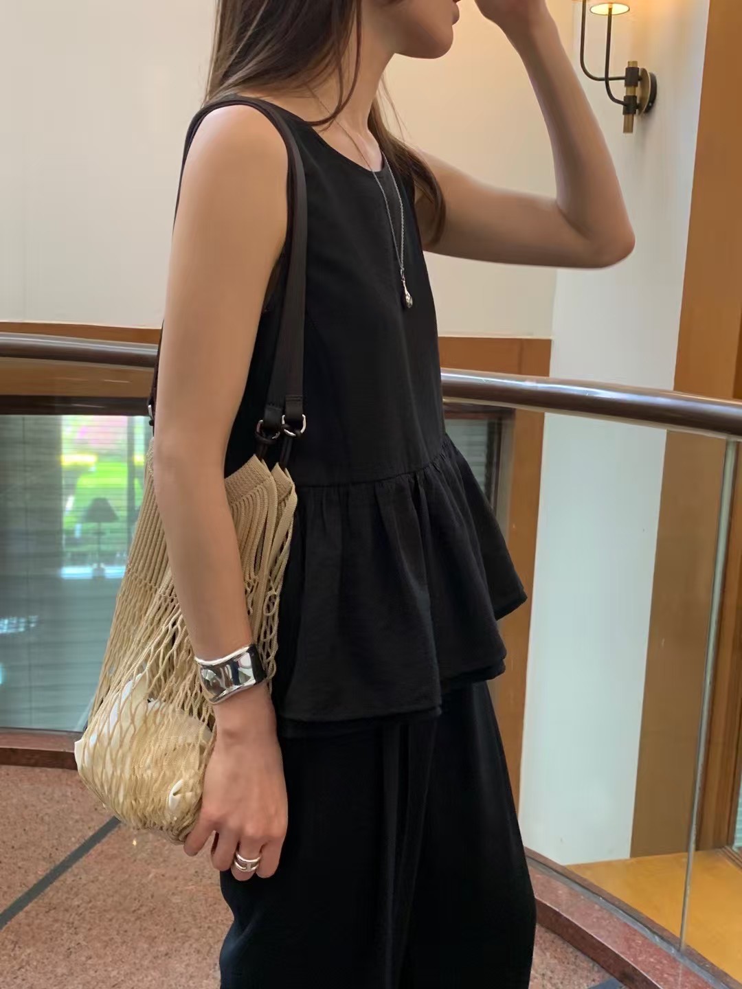 清爽家甜美抽皺蛋糕背心