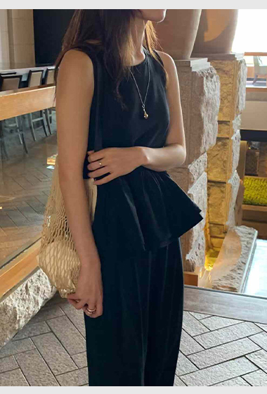 A63.清爽家甜美抽皺蛋糕背心