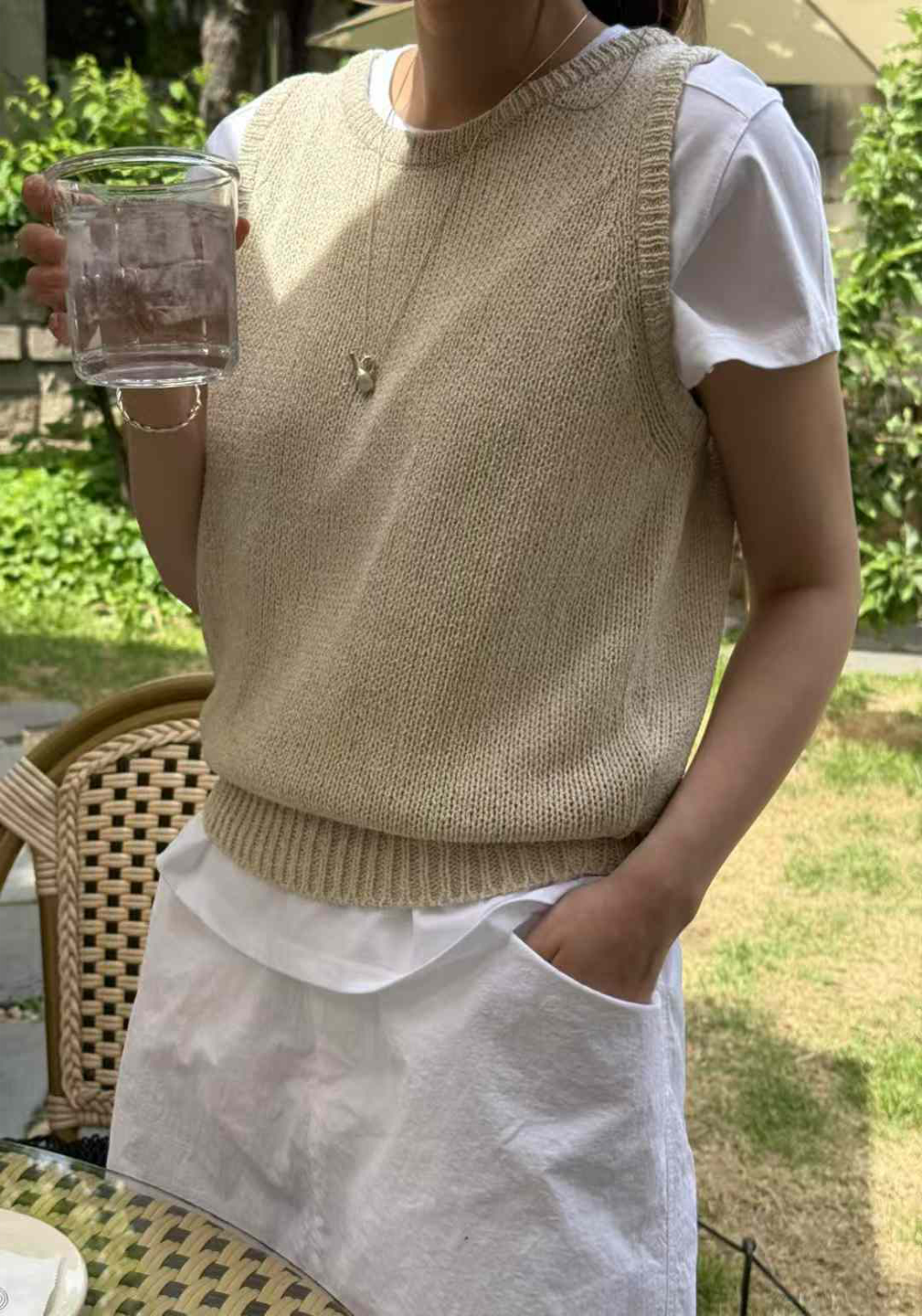 A46.瘦瘦歐膩圓領針織背心