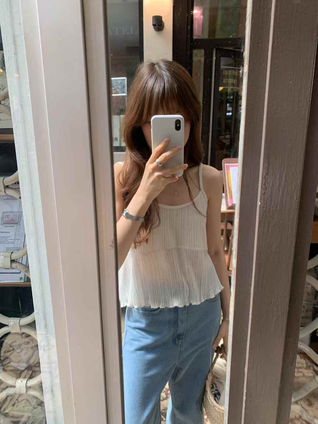 A22.顏值家直坑條細肩小背心