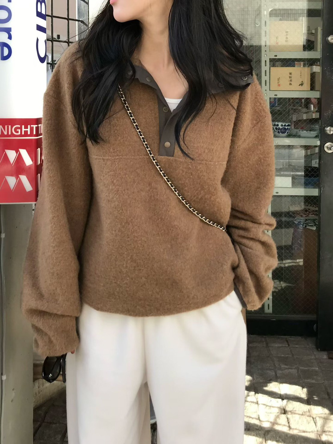 A16.小V家BOY羊毛混紡立領上衣