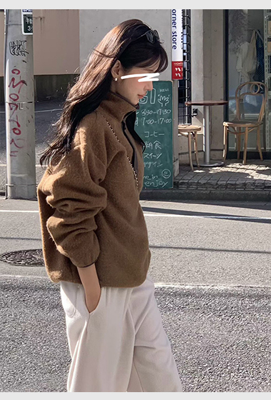 A16.小V家BOY羊毛混紡立領上衣