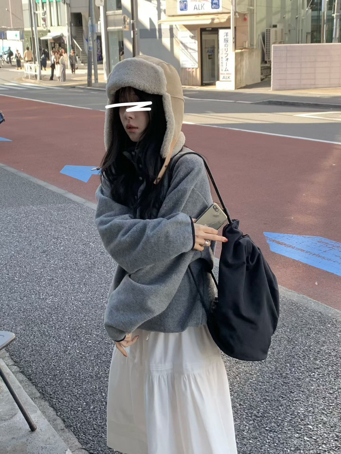 A16.小V家BOY羊毛混紡立領上衣