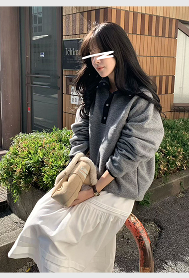 A16.小V家BOY羊毛混紡立領上衣