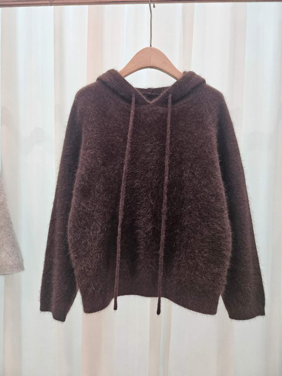 A100.星星家溫暖浣熊混紡連帽毛衣