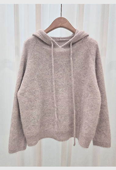 A100.星星家溫暖浣熊混紡連帽毛衣